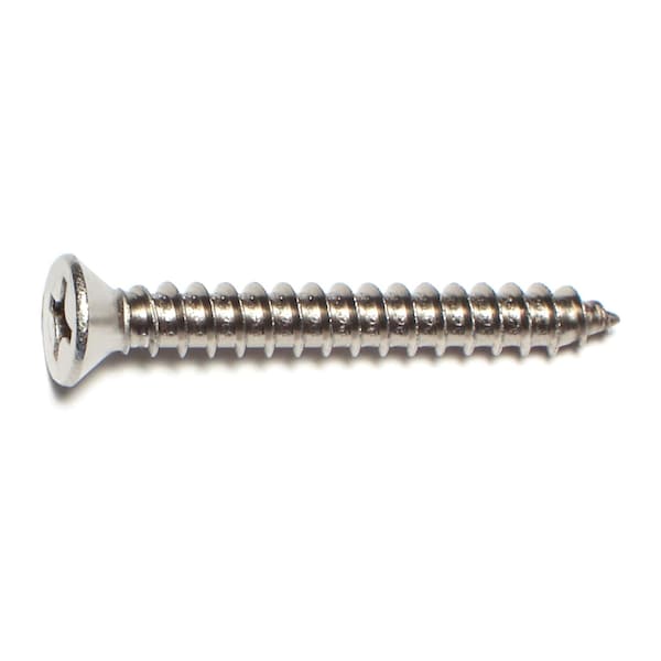 Midwest Fastener Sheet Metal Screw, #14 x 2 in, 18-8 Stainless Steel Flat Head Phillips Drive, 8 PK 34006 - main